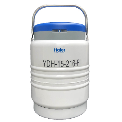 Tanque de nitrógeno para transporte seco, Haier modelo YDH-15-216. Capacidad para 15 L de LN2